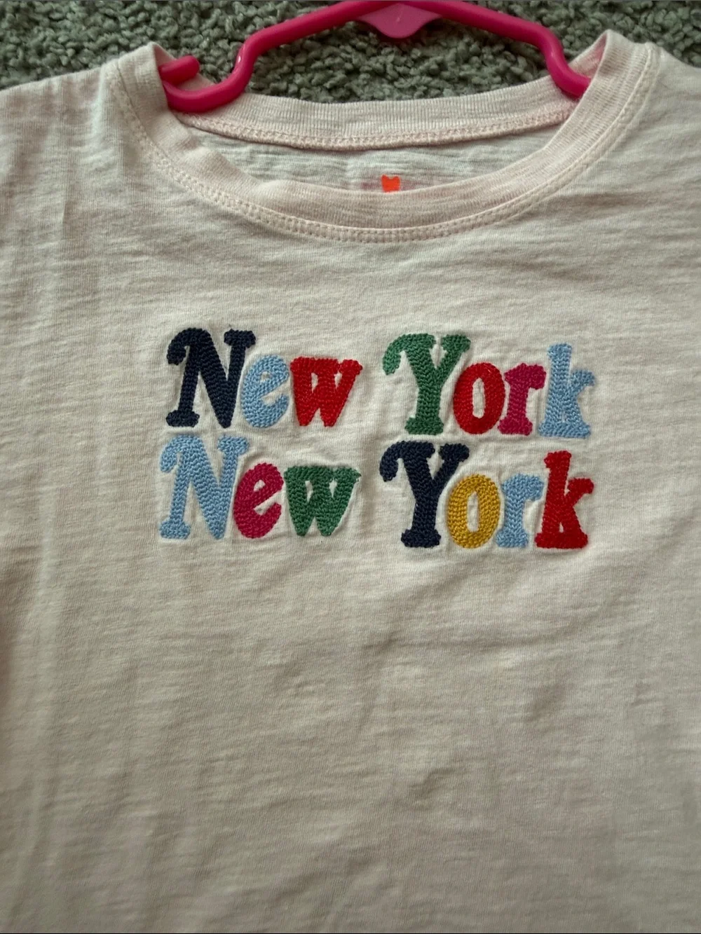 Crewcuts Light Pink Long-Sleeve 'New York' Graphic Tee